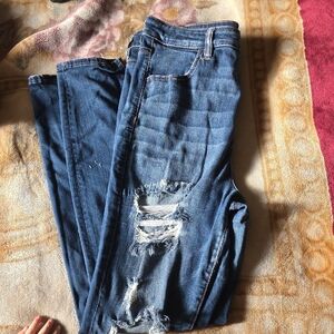 American Eagle Outfitters Ripped Blue Boyfriend Jeans